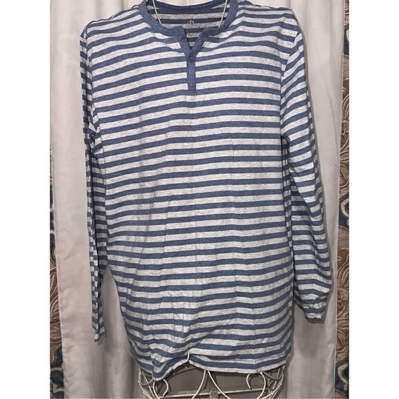 Nice David Archy Shirt Men's Large Gray Striped Casual Long Sleeve 100% Cotton M - Picture 2 of 5